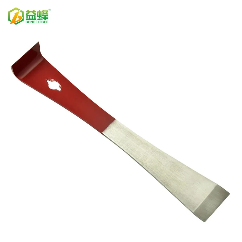 

Agricultural Tool Beekeeping Eqiupment Wholesale Semi-Red Paint Plain Top Stainless Steel Hive Tool High Quality Triple Use Beek