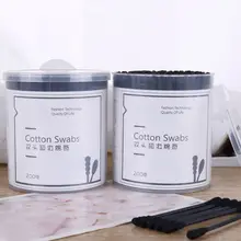 Одноразовый ватный тампон спиральный очиститель для ушей черные двойные головки медицинский тампон губная помада для бровей ресницы хлопок бутон инструменты для макияжа