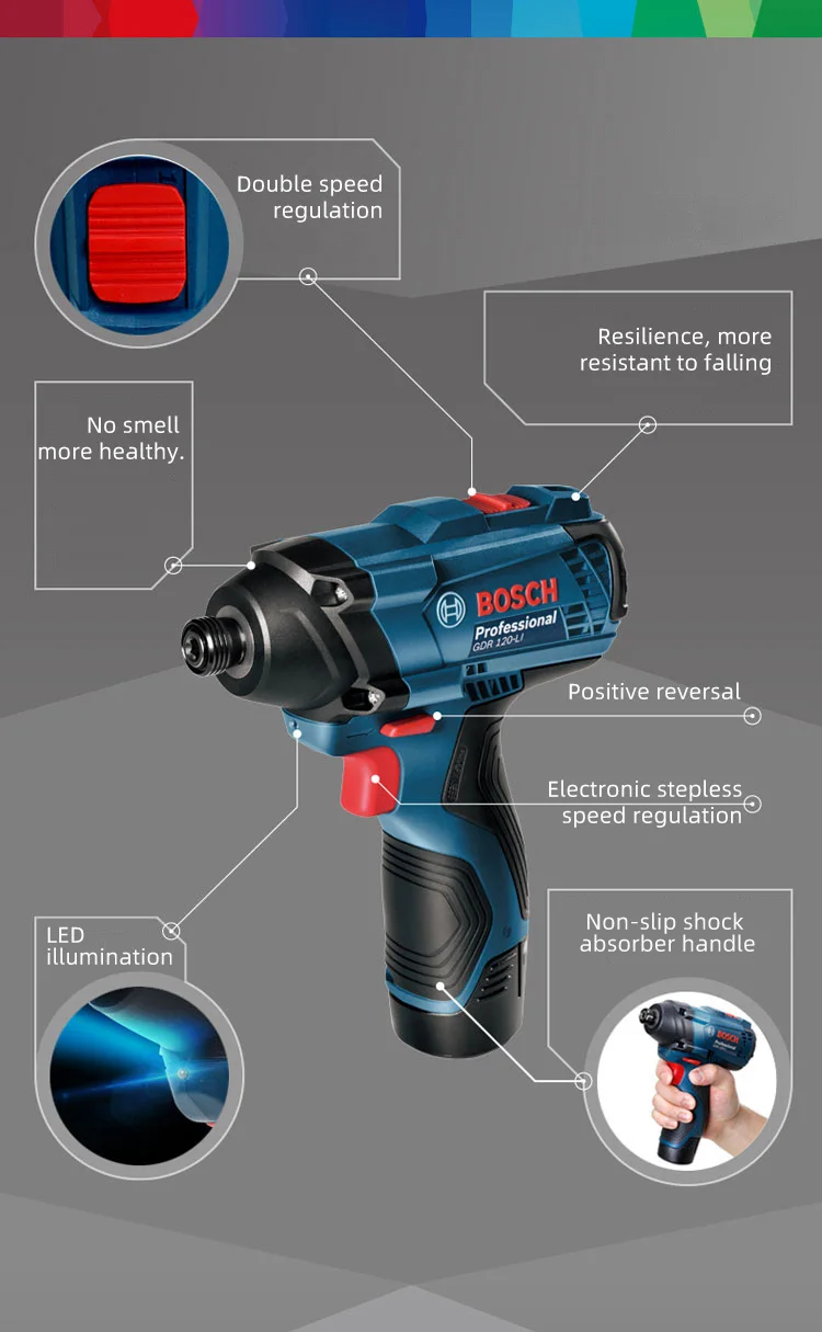 Bosch GDR120-Li(батарея 0NE) электроинструменты литиевая батарея Зарядка ударная отвертка электрическая отвертка ручная дрель