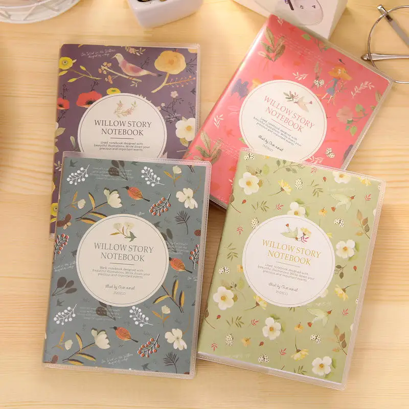 

1PCS Mini Cute Kawaii Floral Series Flower and Bird Color Mini Notebook Vintage Retro Book For Kids Korean Stationery