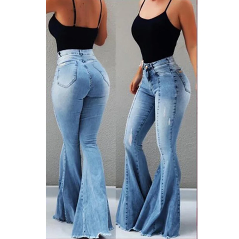 2019 винтажные женские рваные джинсы с высокой талией и эффектом пуш-ап большие