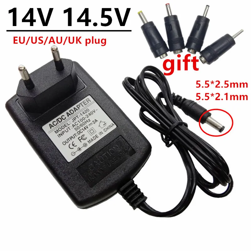 Adattatore Di Alimentazione Universale 14V 14.5 V Adattatore Ac/Dc 110V 220V A 14 14.5 V Volt Adaptador 4Pcs Jack Plug Converter Head