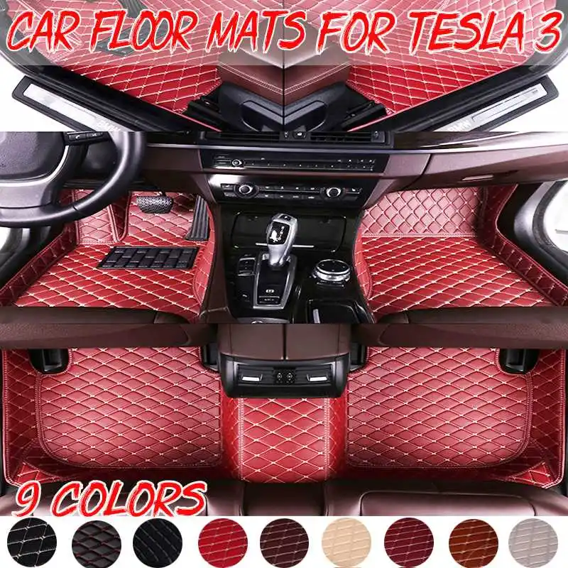 

3pcs Soft Car Floor Mats for TESLA Model 3 Waterproof Firm Soft Auto Interior Accessories Automobile Styling Custom Floor Mats