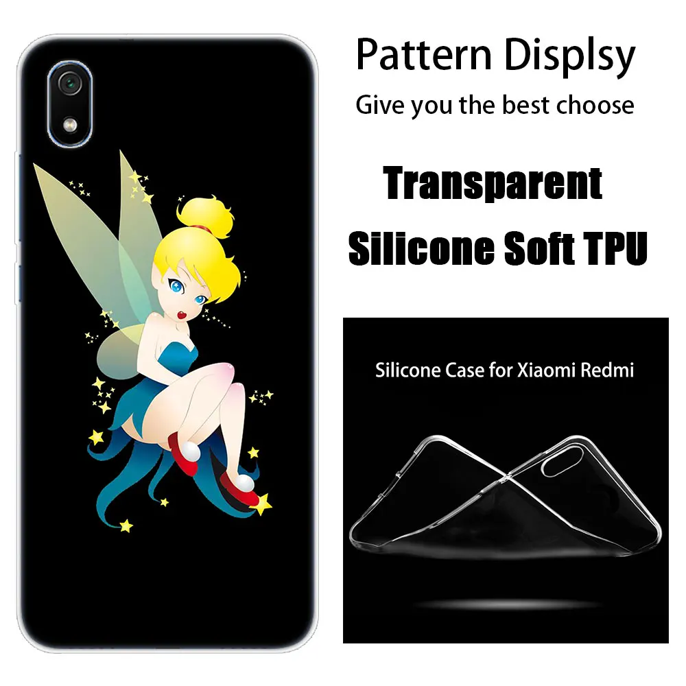 Роскошный силиконовый чехол принцессы Tinker bell для Xiaomi Redmi K20 Pro 7 7A 6 6A 4X5 Plus S2 GO Note 8 7 6 5 Pro 4 Fashion