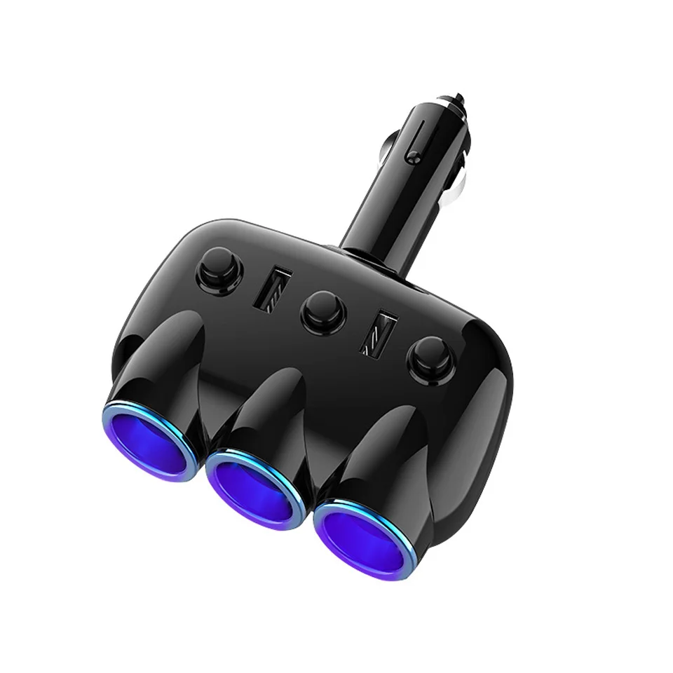 Интеллектуальный 4.8A двойной USB быстрая зарядка автомобиля 2/3 прикуриватель разветвитель розетка Автомобильный адаптер питания для телефона DVR камера наушники