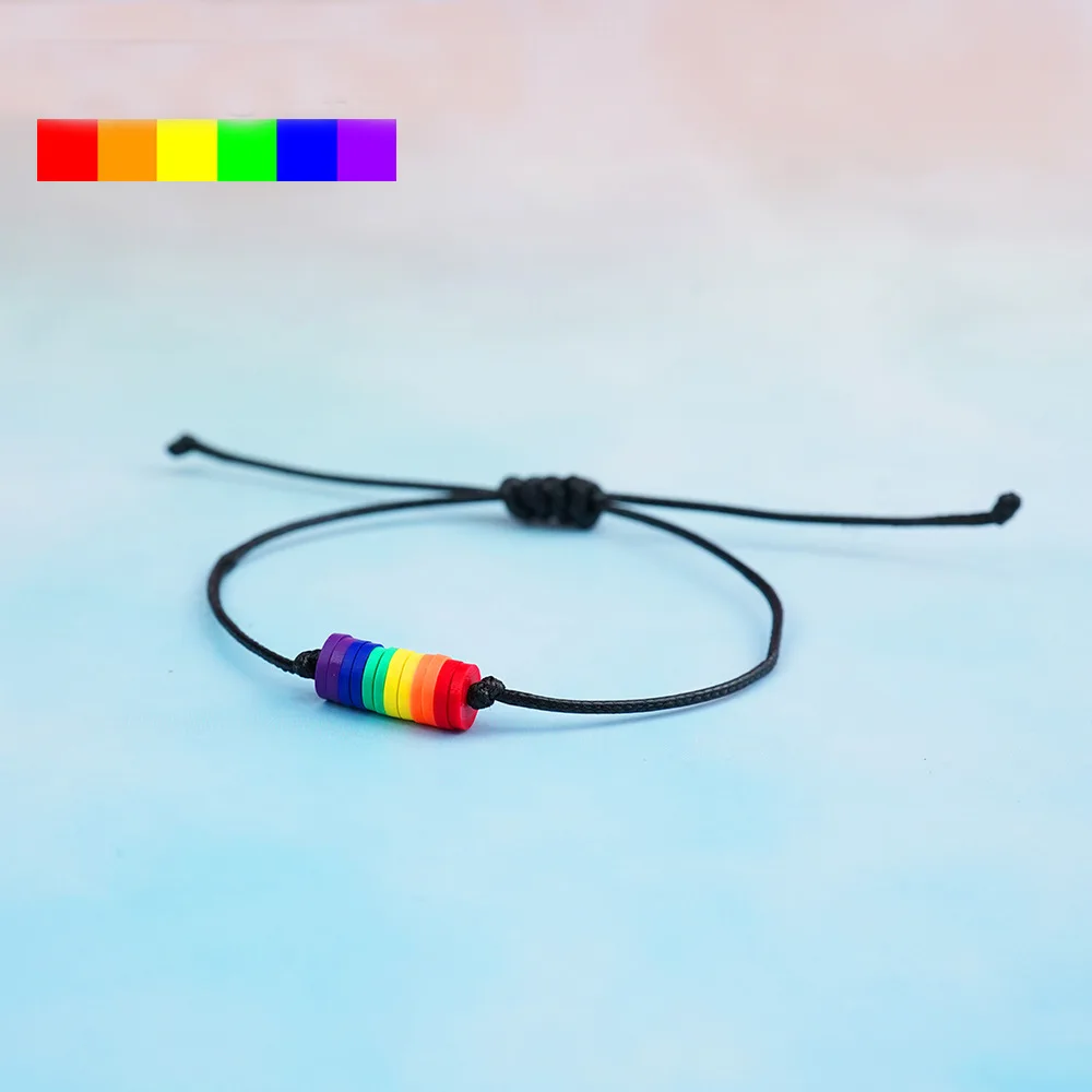 

LGBT Gay Bracelets Handmade Rainbow Rope For Couple Pride Gay