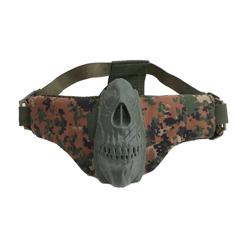 QJ2476SMC Полумаска для лица с рисунком скелета Легкая Складная защита для полости рта защитная маска для CS Matches - Цвет: QJ2476SMC
