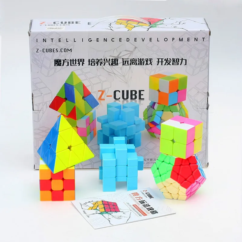 

ZCUBE Bundle 3x3x3 2x2x2 magic Speed Cube professional Triangle dodecahedron mirror Cubo Magico 5 pieces/gift set educational