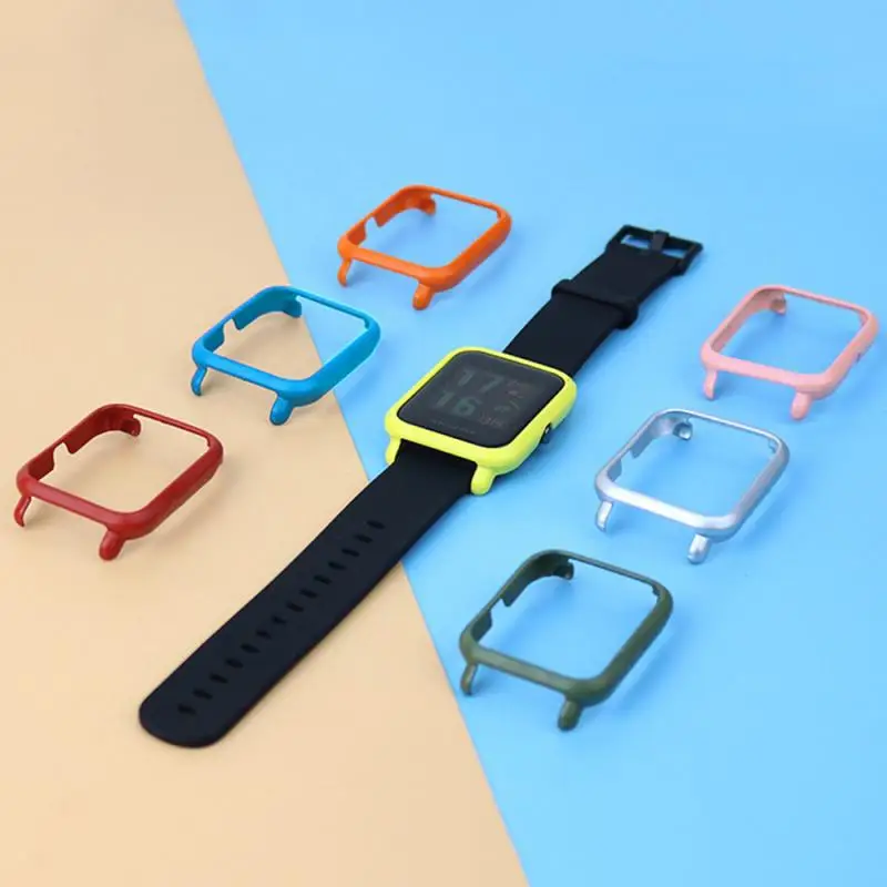 Для Amazfit Bip Чехлы умные часы протектор для Xiaomi Mi Huami Чехлы PC оболочка легкие красочные битовые часы