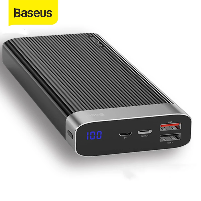 Baseus QC3.0 внешний аккумулятор 20000 мАч портативный Poverbank PD Быстрая быстрая зарядка