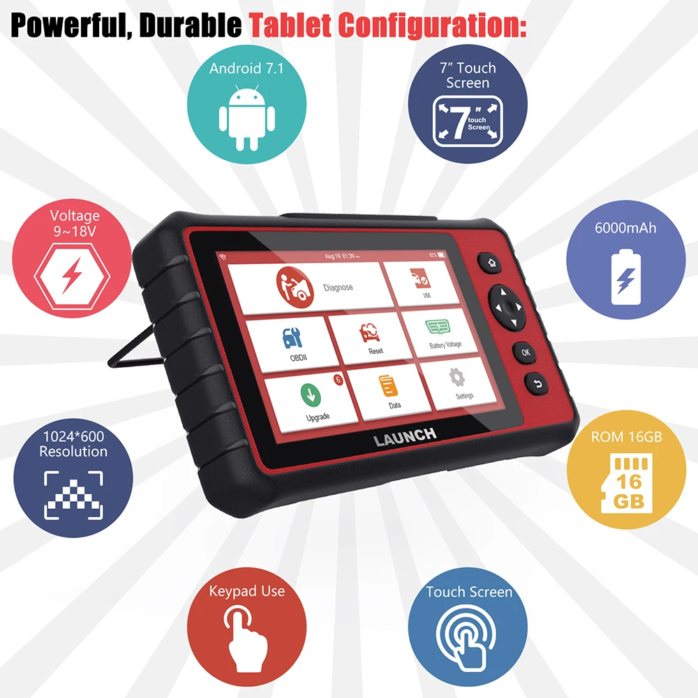 Launch X431 CRP909 полносистемный диагностический инструмент OBD2 сканер 7 дюймов Автомобильный диагностический сканер SRS Airbag сброс ABS TPMS PK MK808