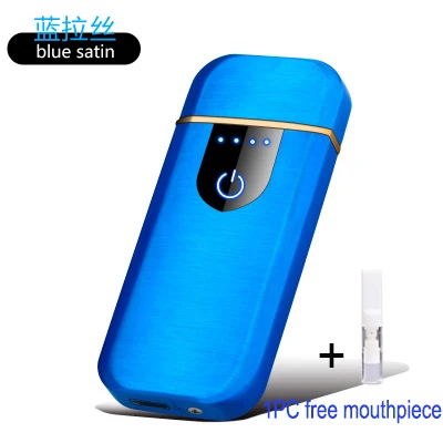 Blue Электрическая USB мини умная Зажигалка Ветрозащитная перезаряжаемая сенсорная Индукционная электронная сигарета ультратонкие металлические мужские зажигалки - Цвет: Blue