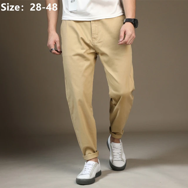 Size 28-38 Men Ankle Length Pants Spring Summer Autumn Fashion Casual Slim  Fit Stretch Long Business Suit Dress Pants Chinos Slacks Black Gray Khaki |  Wish