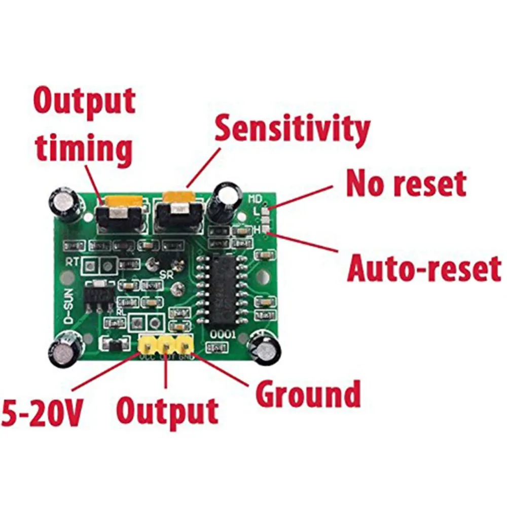 Модуль датчика движения SR501 HC-SR501 2 цвета Регулировка ИК пироэлектрический инфракрасный PIR датчик движения модуль детектора для Arduino Diy Kit
