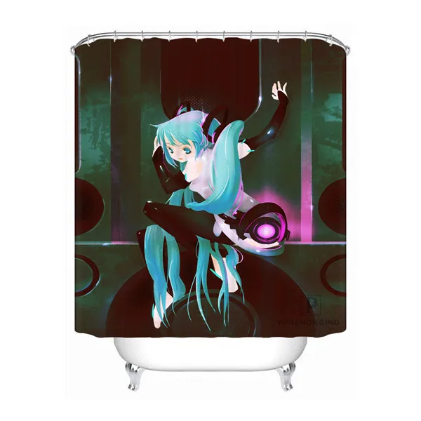Shower Curtain Пользовательские Hatsune. Miku. полная ванная комната приемлемая занавеска из полиэстеровой ткани занавеска для ванной#180320-01-158 - Цвет: Shower Curtain