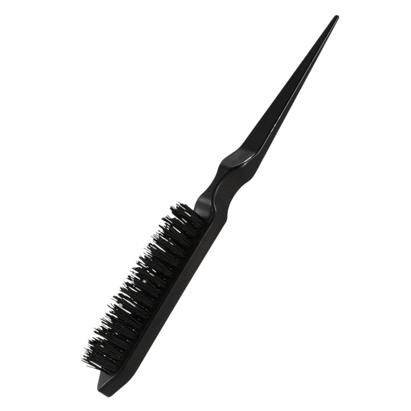 2Pcs Pro Salon Hairdressing Teasing Back Hair Combing Brush Slim Line Styling Comb- Black& Pink