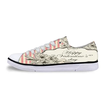 

Happy Valentine'S Day Pink Stripe Unisex Canvas Shoes For Men Classic Flats Canvas Shoes Teen Boys Studnets Low Top Sneakers