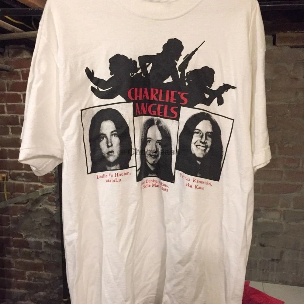 Vintage 90's Charles Manson Susan Squeaky Leslie Charlie's Angels Single Stitch T-shirt Kleding Herenkleding Overhemden & T-shirts T-shirts T-shirts met print 