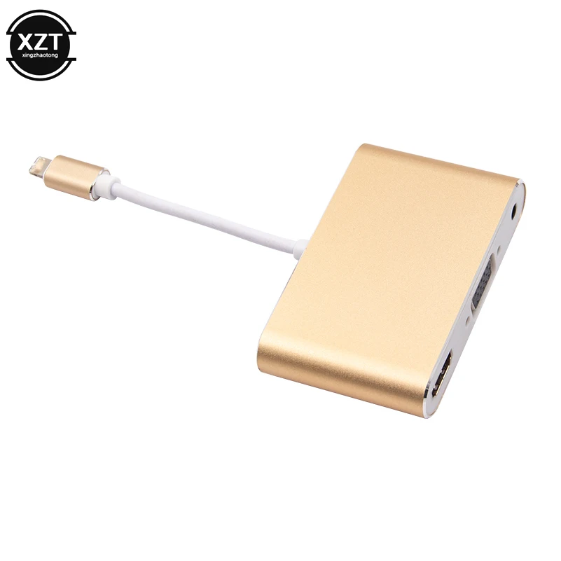 4 In1 Digital Audio Video HDTV Converter Lighting to HDMI-Compatible VGA AV Adapter for I Phone Xs X XR 8 7 to TV USB Cable vga cable adapter,vga to av converter,vga to hdtv adapter