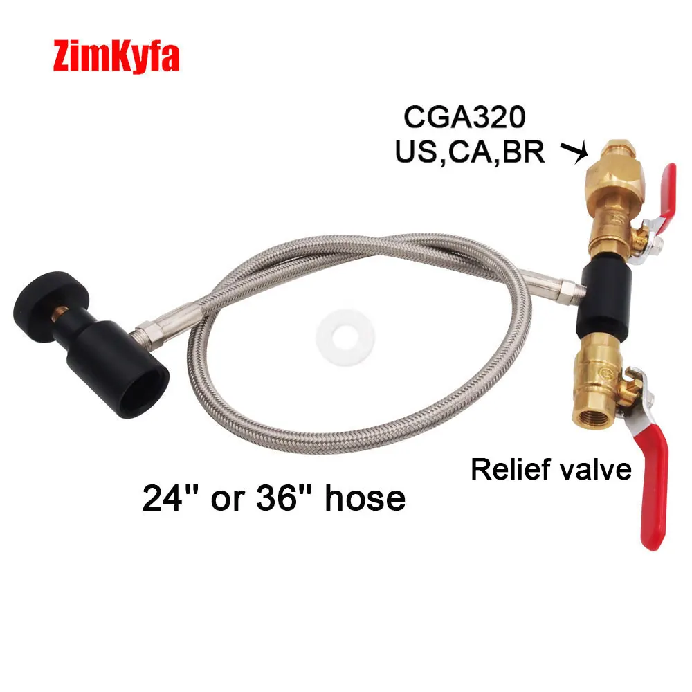 

CO2 Refill Charging Adapter to Big CGA320 Carbon Dioxide Tank for Filling Soda Water Maker Sodastream Cylinder Canister