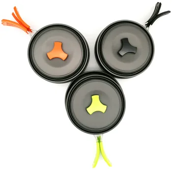 

Hot Sales Outdoor Portable Camping Pot Set 1-2 People Picnic Barbecue Cookware Tableware Outdoor Cookware