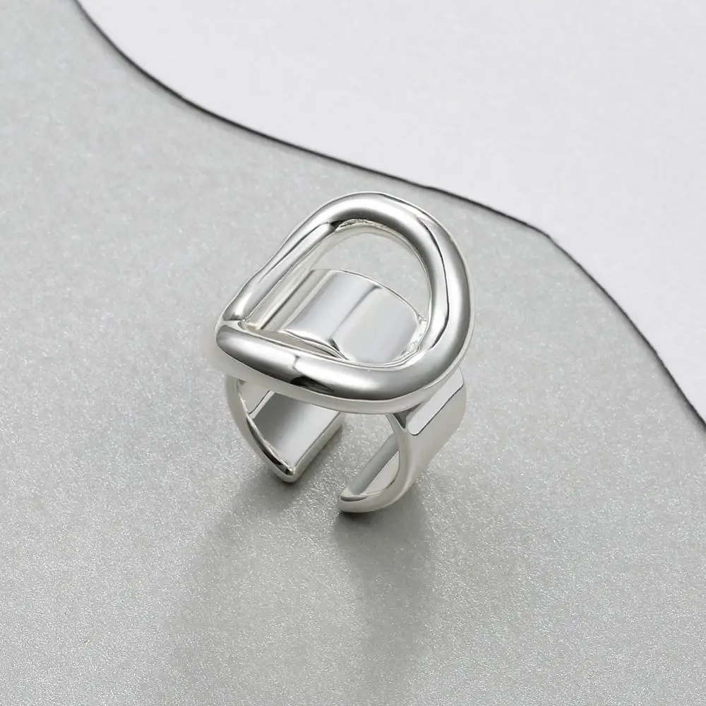 925 пробы серебряные круглые Открытые Кольца для женщин, индивидуальные простые Стильные женские ювелирные изделия из стерлингового серебра, предотвращающие аллергию