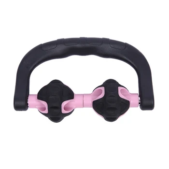 

Arm Portable Exercise Fitness Muscle Relax Body Handheld Massage Roller Ergonomic Neck Leg Pain Relief Double Wheels Manual