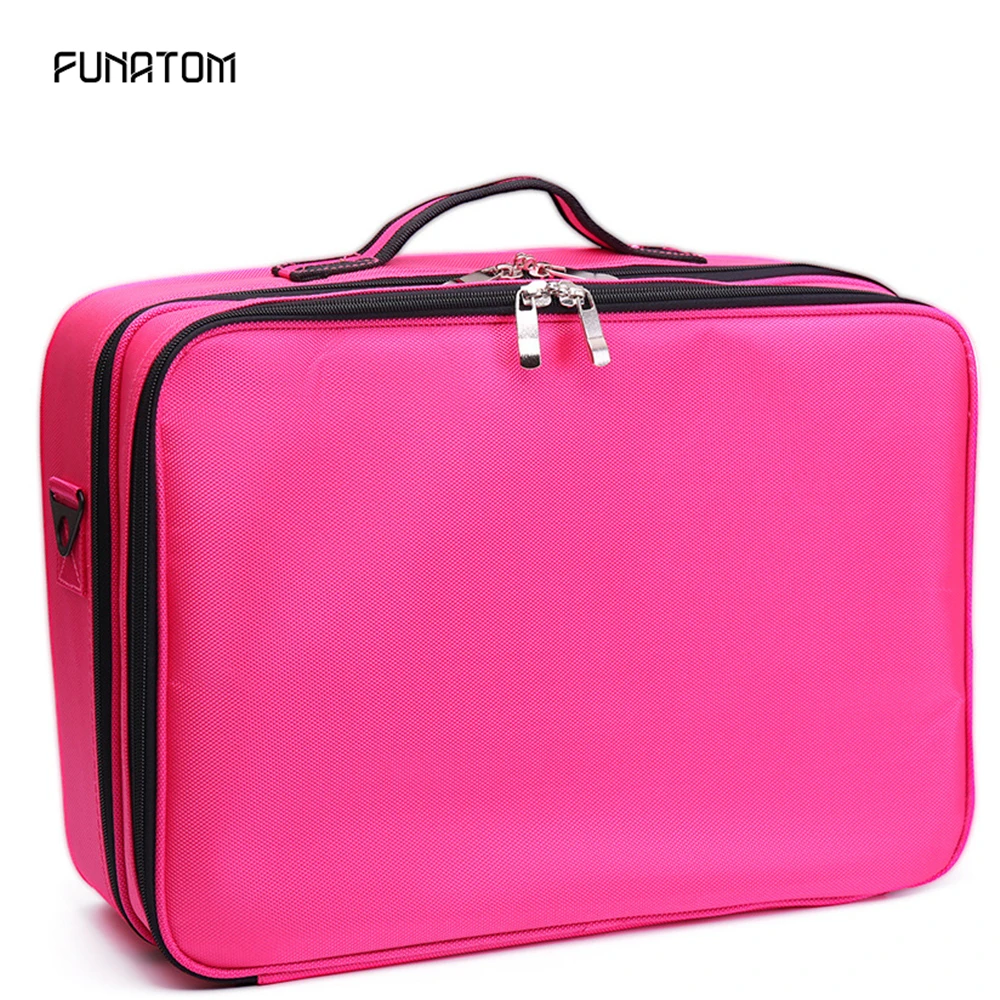 

2019 New Professional Large Travel Cosmetic Bag Organizer Women Travel Make Up Cases Big Capacity Cosmetics Suitcases For Makeup