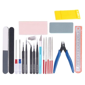 

21 PCS Model Tools Kit Modeler Basic Tools Craft Set Hobby Building Tools Kit for Gundam Car Model Building Repairing and Fixing