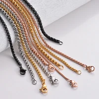 1 pièce collier de perles en acier inoxydable chaîne Figaro chaîne collier pour pendentif hommes femmes collier bijoux accessoires 3