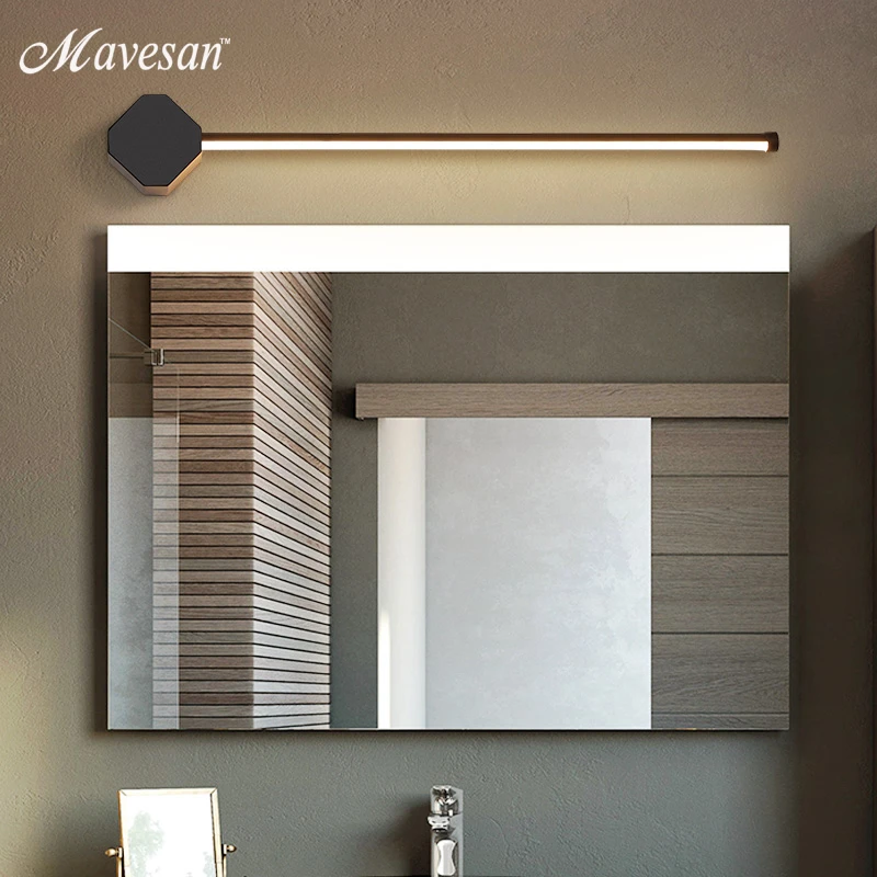 lampara led de pared para espejo de bano accesorios de iluminacion para el hogar blanco y negro para tocador de maquillaje moderno