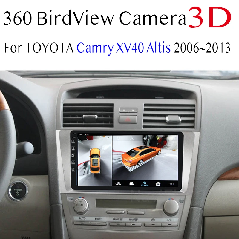

Автомобильный мультимедийный плеер для TOYOTA Camry XV40 Altis 2006 ~ 2013 с GPS, радио, навигацией, встроенным CarPlay 360 BirdView 3D