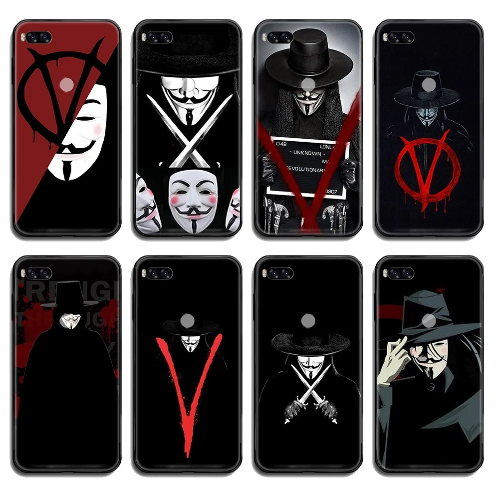 V для Fawkes маска Vendetta черный чехол телефона Корпус Samsung Galaxy A C Note 3 4 5 6 7 8 10 20 40 50 70 E S Plus