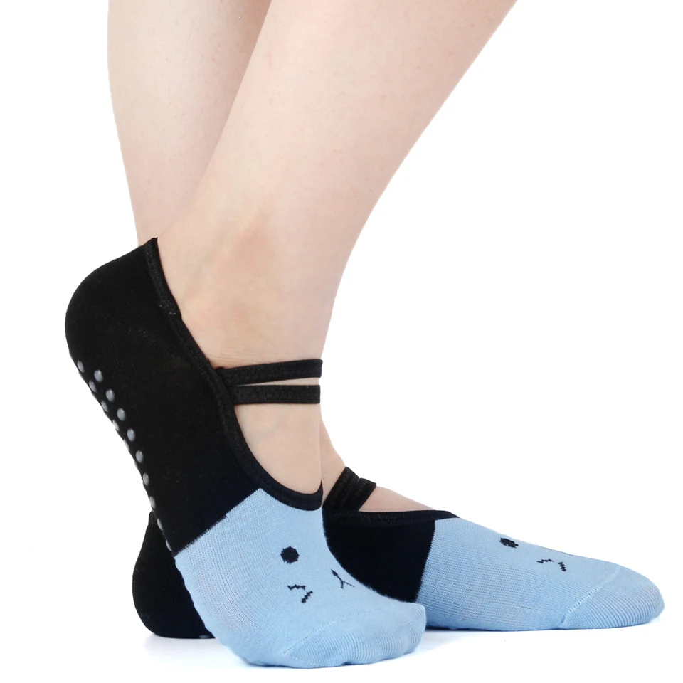 Women Lady Yoga Sock Yoga Glove 1 Set Cotton Elasticity Non-slip Sport Accessory