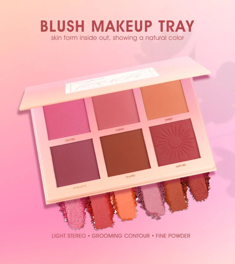 IMAGIC Makeup 6 цветные Румяна естественный "нюд" макияж Осветляющий цвет лица