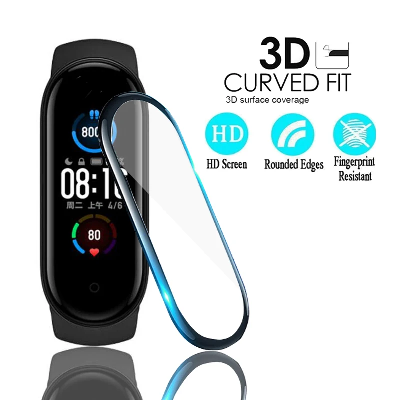 Protective-Film Screen-Protector Mi-Band Xiaomi for 5/4/Full-cover/Miband-5 3D 5-Not-Glass