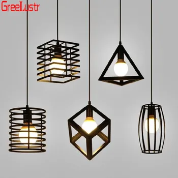 

Retro Black Loft Pendant Light Industrial Iron Hanging Lamp for Dining Room Kitchen Home Deco Led Pendant Lampara Lustres