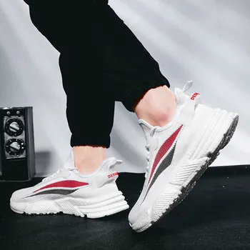 

Men Fashion Casual Light Comfortable Shoes ultralight comfortable leisure running sports tide mens shoes flying woven breathable