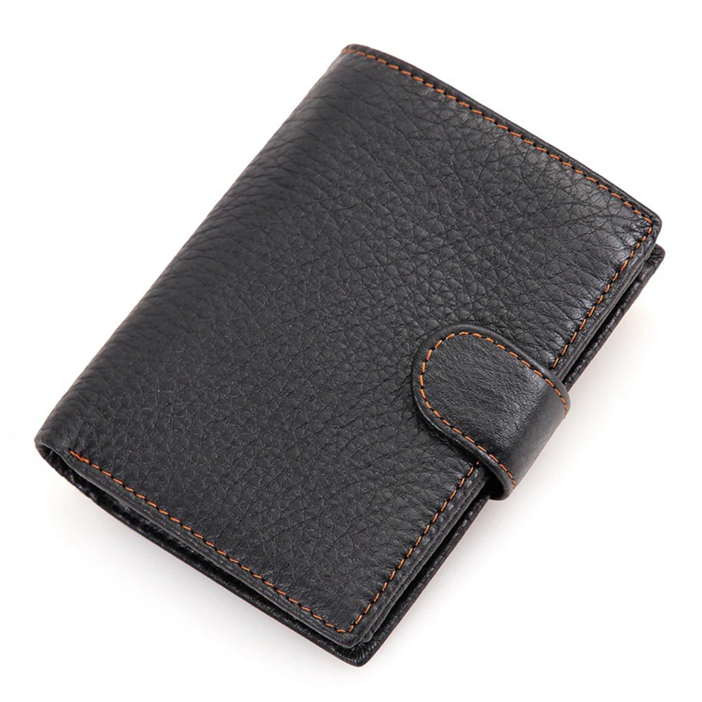 Button Soft Simple Durable Genuine Leather Multiple Card Slots Wallet Fabala