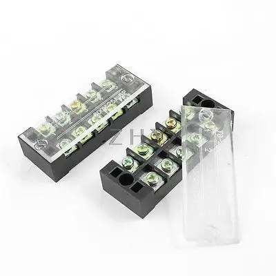 

600V 25A 6P 5 Position Double Rows Terminal Block Barrier 2 Pcs