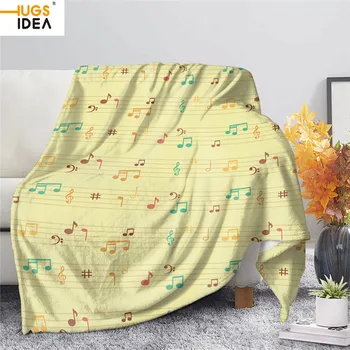 

HUGSIDEA Music Notes Design Hot Sales Soft Keep Warm Blanket Sofa/Couch Blanket Spring Air Condition Blanket Multi Color Blanket