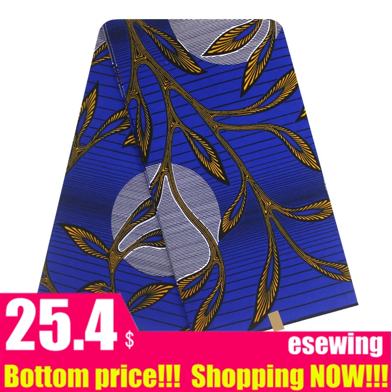 Настоящий гарантированный настоящий голландский воск высокого качества, ткань с принтом, 6 ярдов, африканская ткань для шитья, 120411