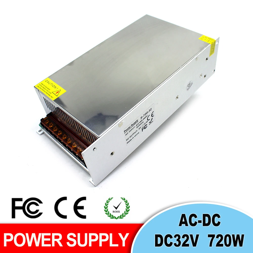 Источник питания 32V 22.5A 720w светодиодный трансформатор драйвера 110V 220V AC к DC32V