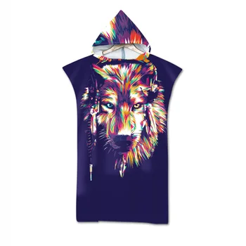 

Microfiber adult hooded bath towel animal printed beach towel bathrobe absorbent and quick-drying hooded bath skirt hooded towel