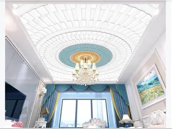 

Modern Simple 3D Stereo plaster carved ceiling For Living room Bedroom Painting Mural zenith Wallpaper Papel De Parede