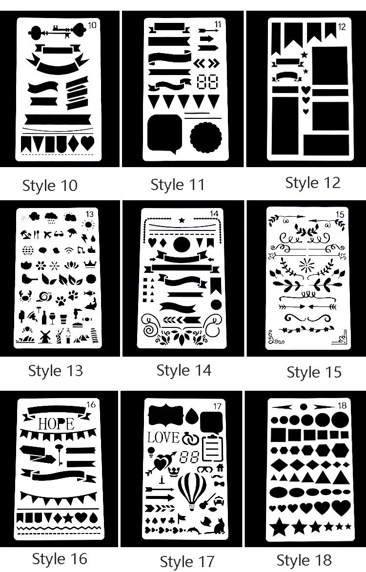 HeroNeo 20PCS A5 Planner Stencils Journal Templates DIY Drawing Templates  for DIY Notebook Scrapbook Diary Calendar 5x7.5 Inch