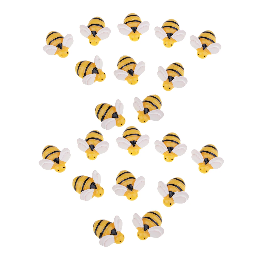 20 Pieces Unique Style Mini Cute Bee Shape Resin Flatback Embellishment DIY Craft Phone Case Decoration