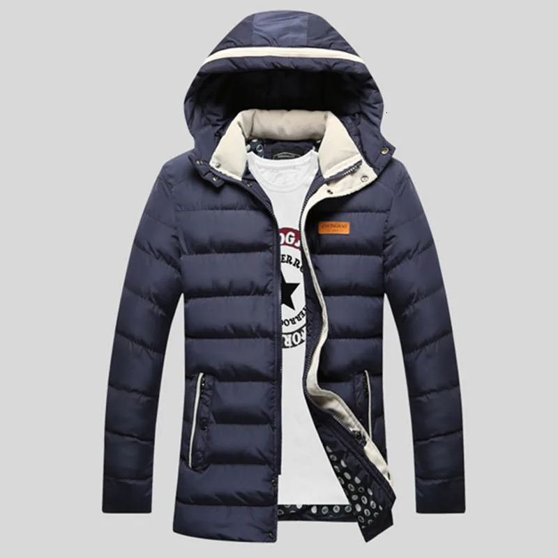 

Man Cotton-padded Clothes Long Loose Coat Thickening Youth Leisure Keep Warm Cotton Long Sleeve