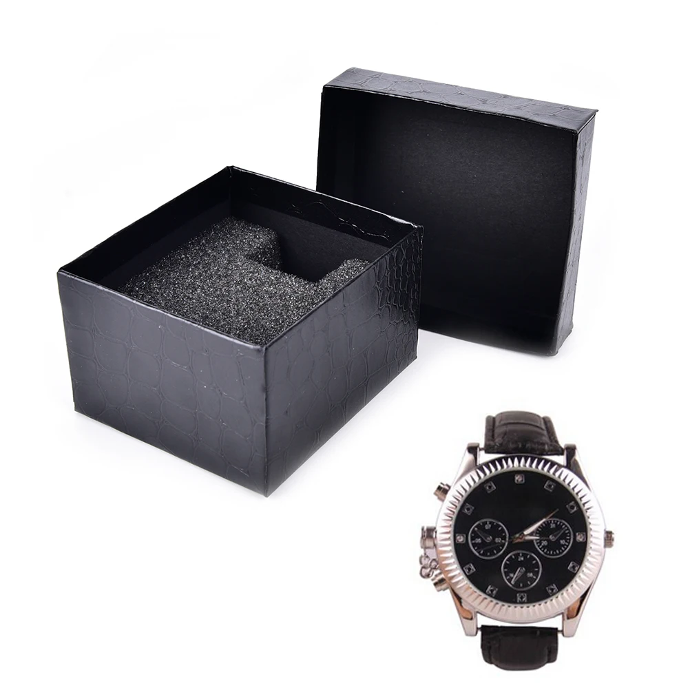 Чехол-коробка для часов для браслета, браслета, ювелирных изделий из крокодила, прочный подарок - Цвет: Черный