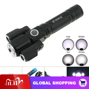 

E37 T6 Super Bright 400m Lumens Rechargeable Flashlight Water Resistant Zoomable with 4 Modes LED for Outdoor Hiking Riding